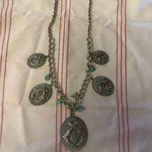Elegant Turquoise Pendant Necklace Set